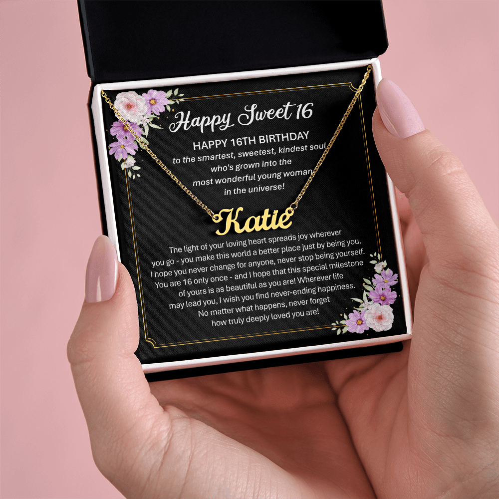 Sweet 16 Gift - Custom Name Necklace
