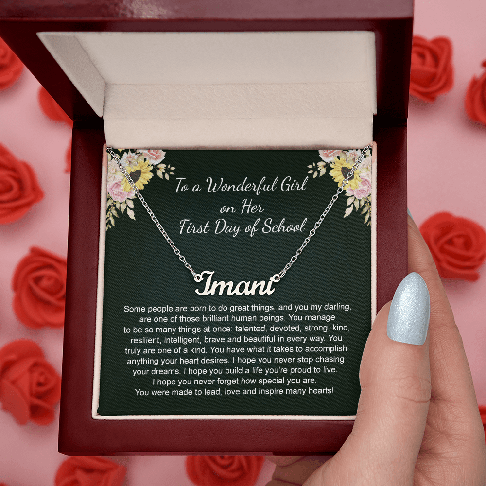 1st Day of School Gift- Custom Name Necklace