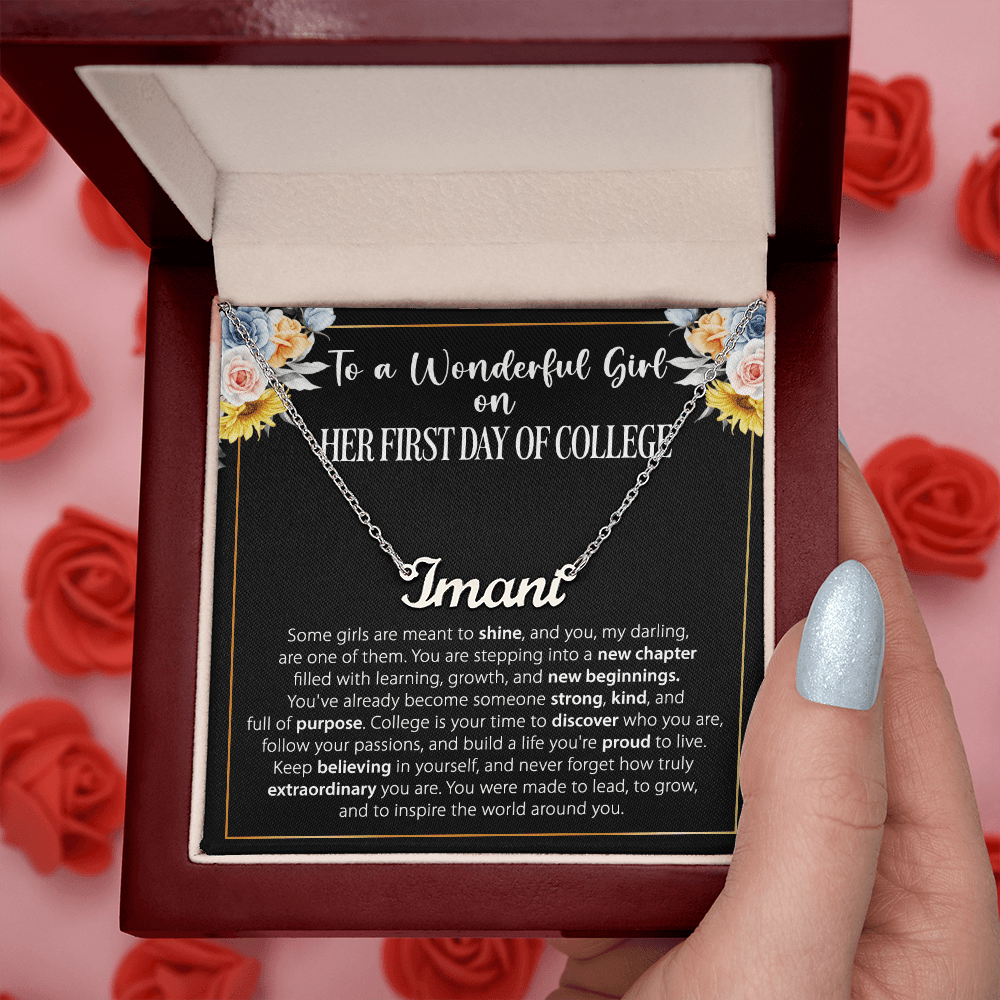 1st Day of College Gift - Custom Name Necklace