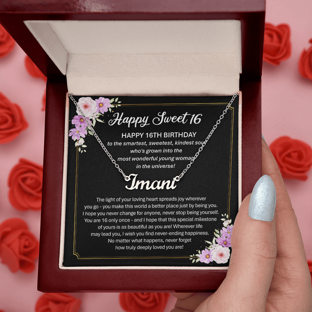 Sweet 16 Gift - Custom Name Necklace