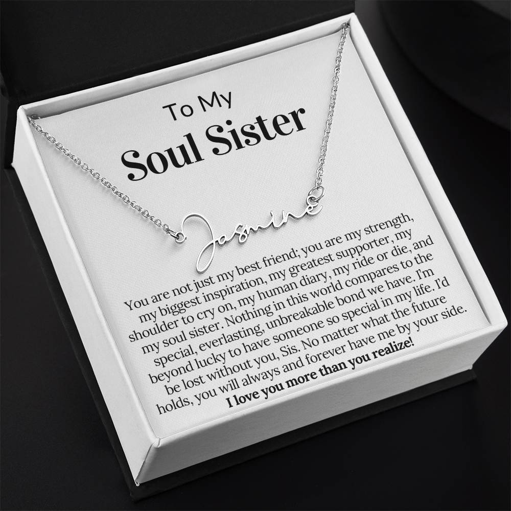Personalized Gift for Soul Sister - Customizable Name Necklace Gift for Best Friend,BFF,Sister