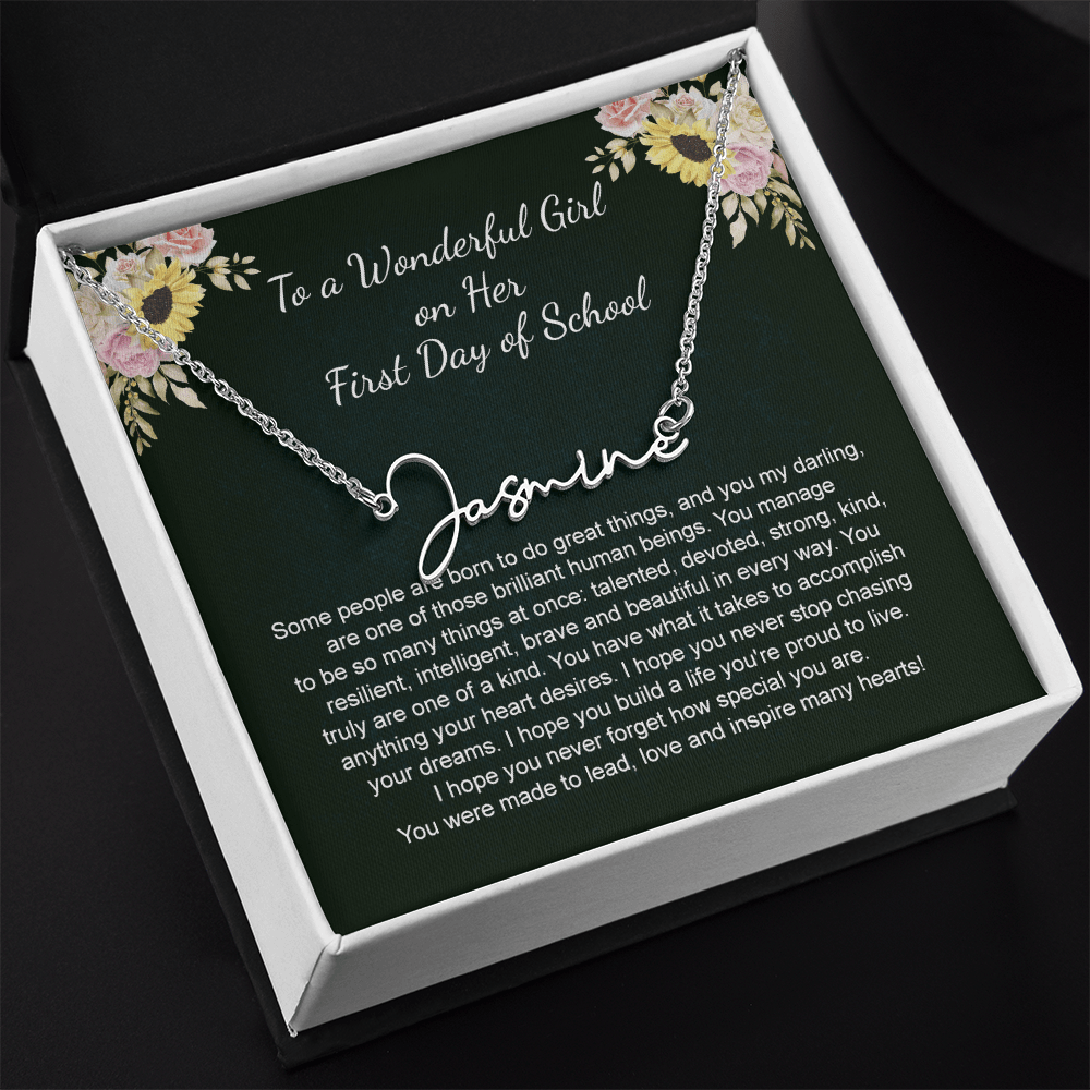 1st Day of School - Signature StyleName Necklace