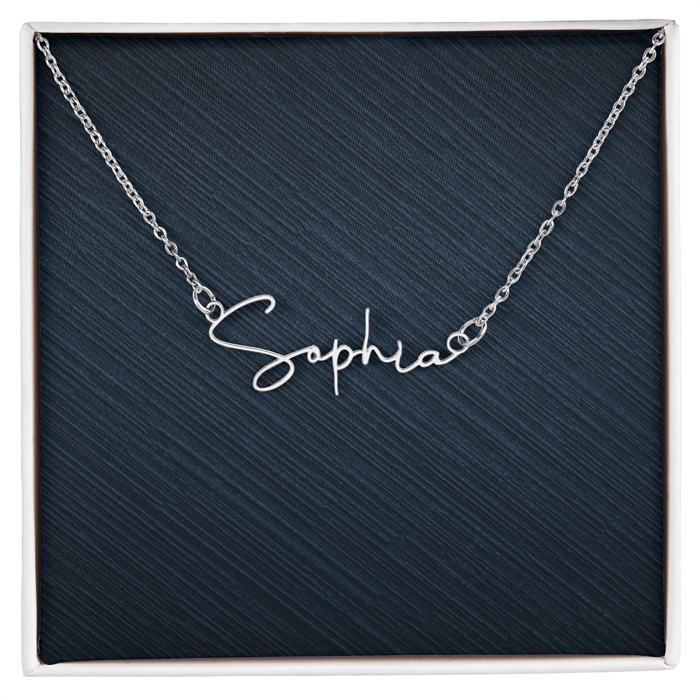 Personalized Signature Style Name Necklace, Famprecious Gifts Signature Style Necklace Chain with Gift Box