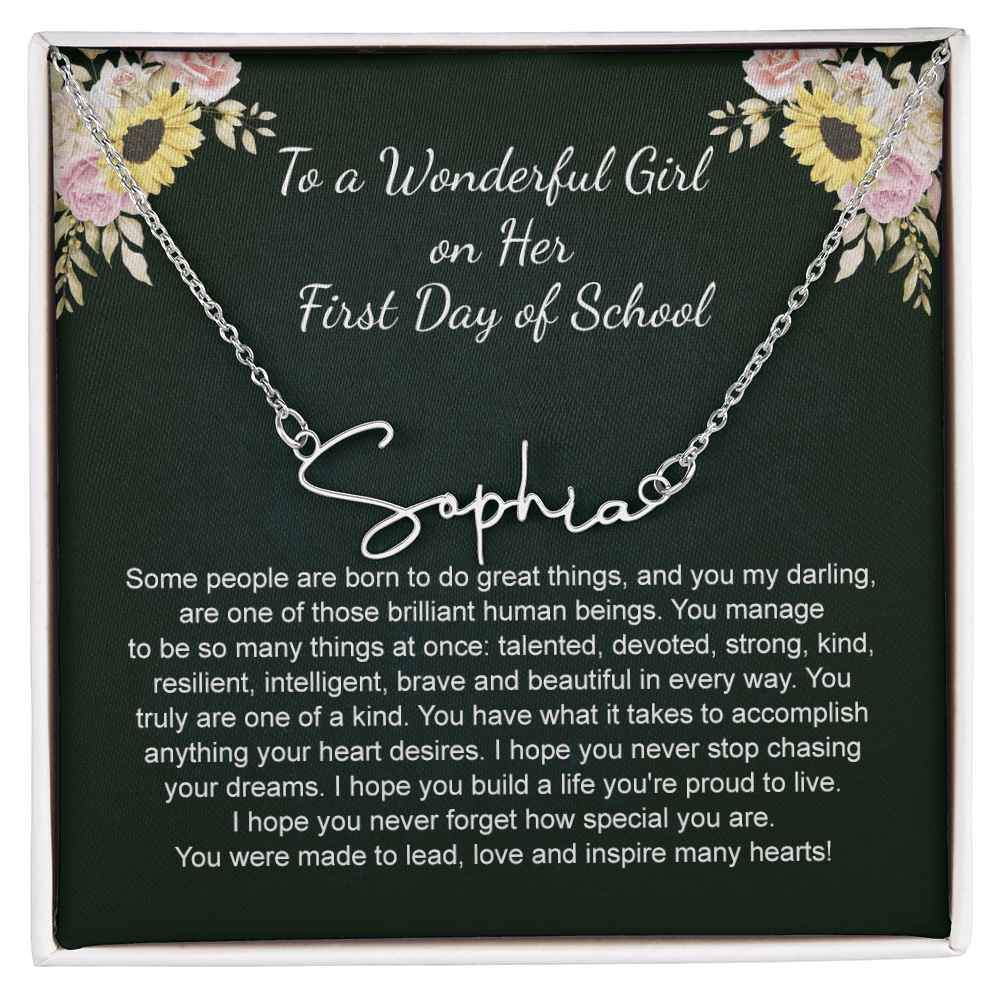 1st Day of School - Signature StyleName Necklace