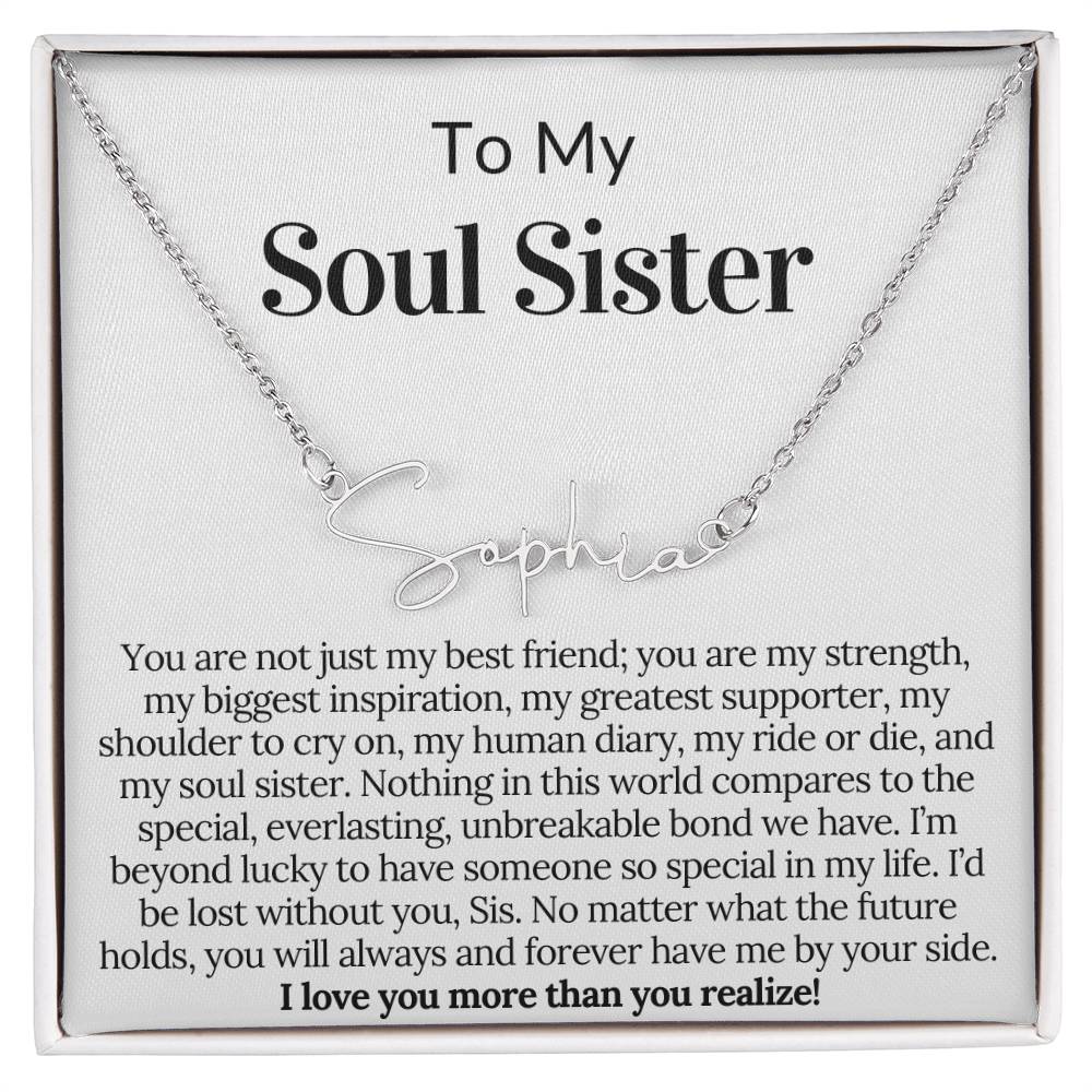 Personalized Gift for Soul Sister - Customizable Name Necklace Gift for Best Friend,BFF,Sister