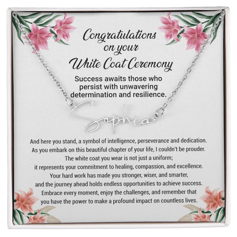 White Coat Ceremony Gift - Signature Style Name Necklace