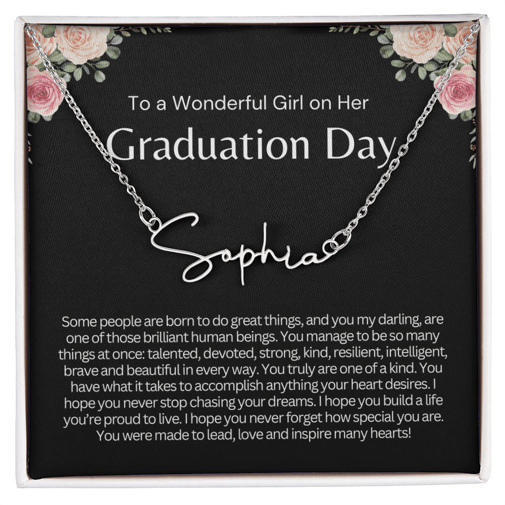 Personalized Graduation Gift for Her - Custom Signature Style Name Necklace