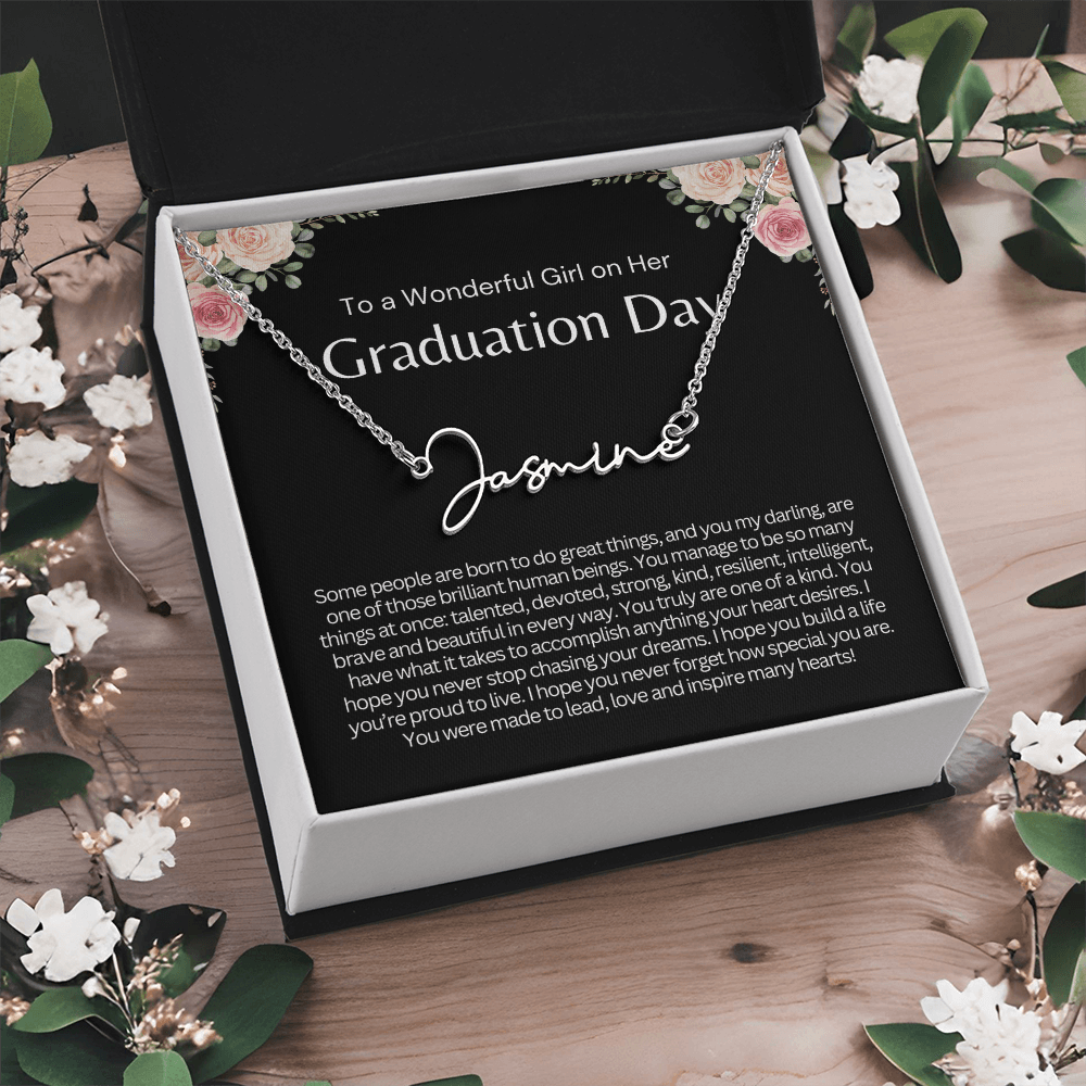 Personalized Graduation Gift for Her - Custom Signature Style Name Necklace