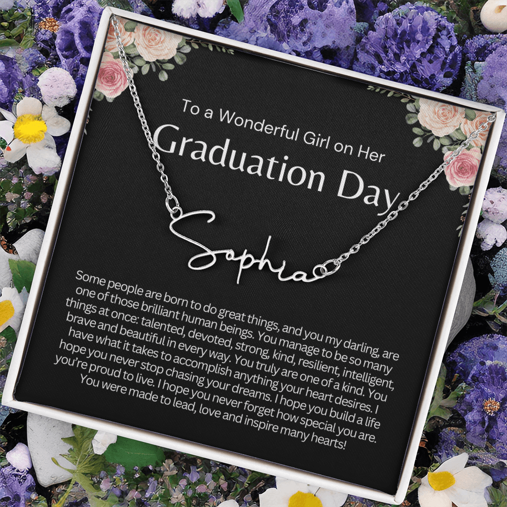 Personalized Graduation Gift for Her - Custom Signature Style Name Necklace