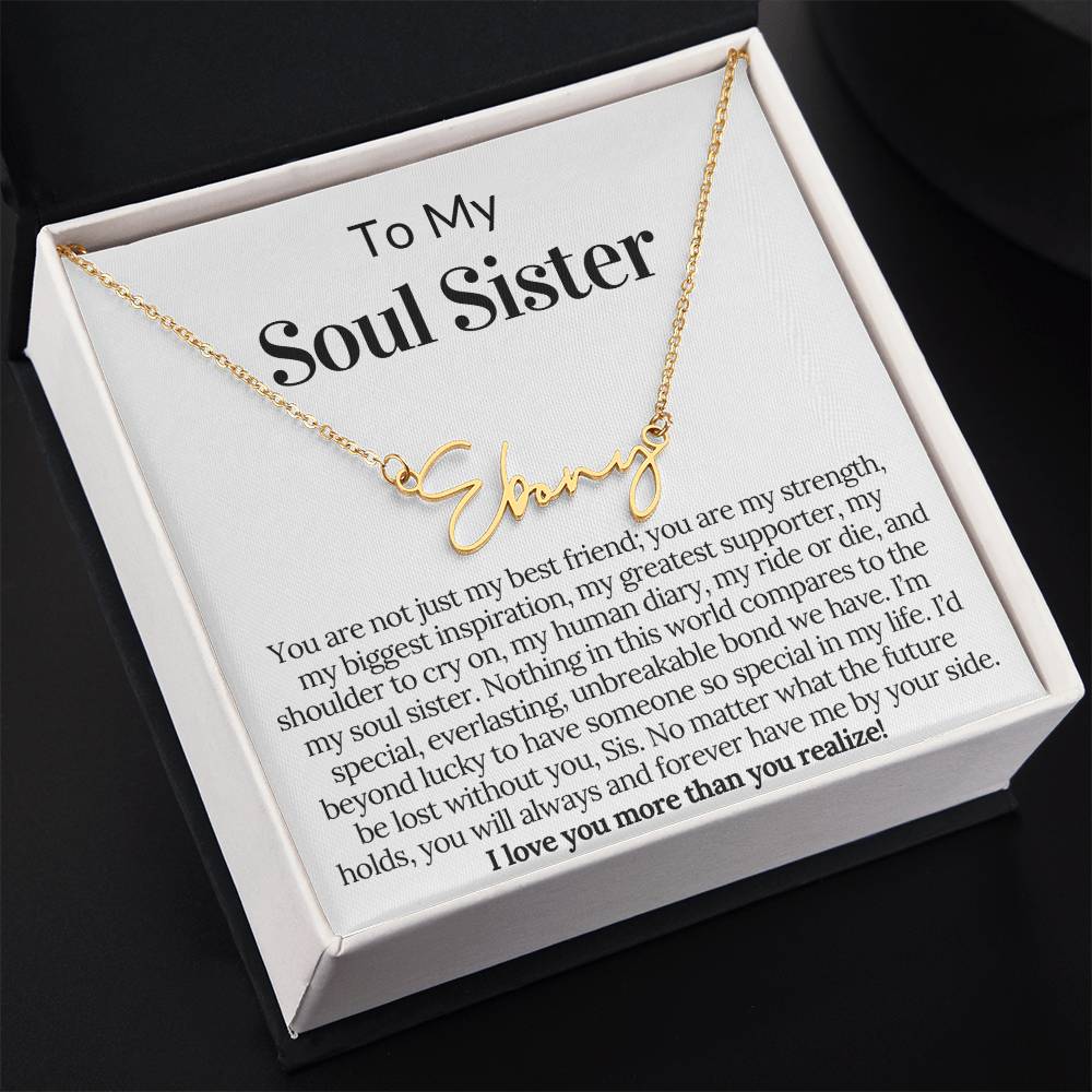 Personalized Gift for Soul Sister - Customizable Name Necklace Gift for Best Friend,BFF,Sister