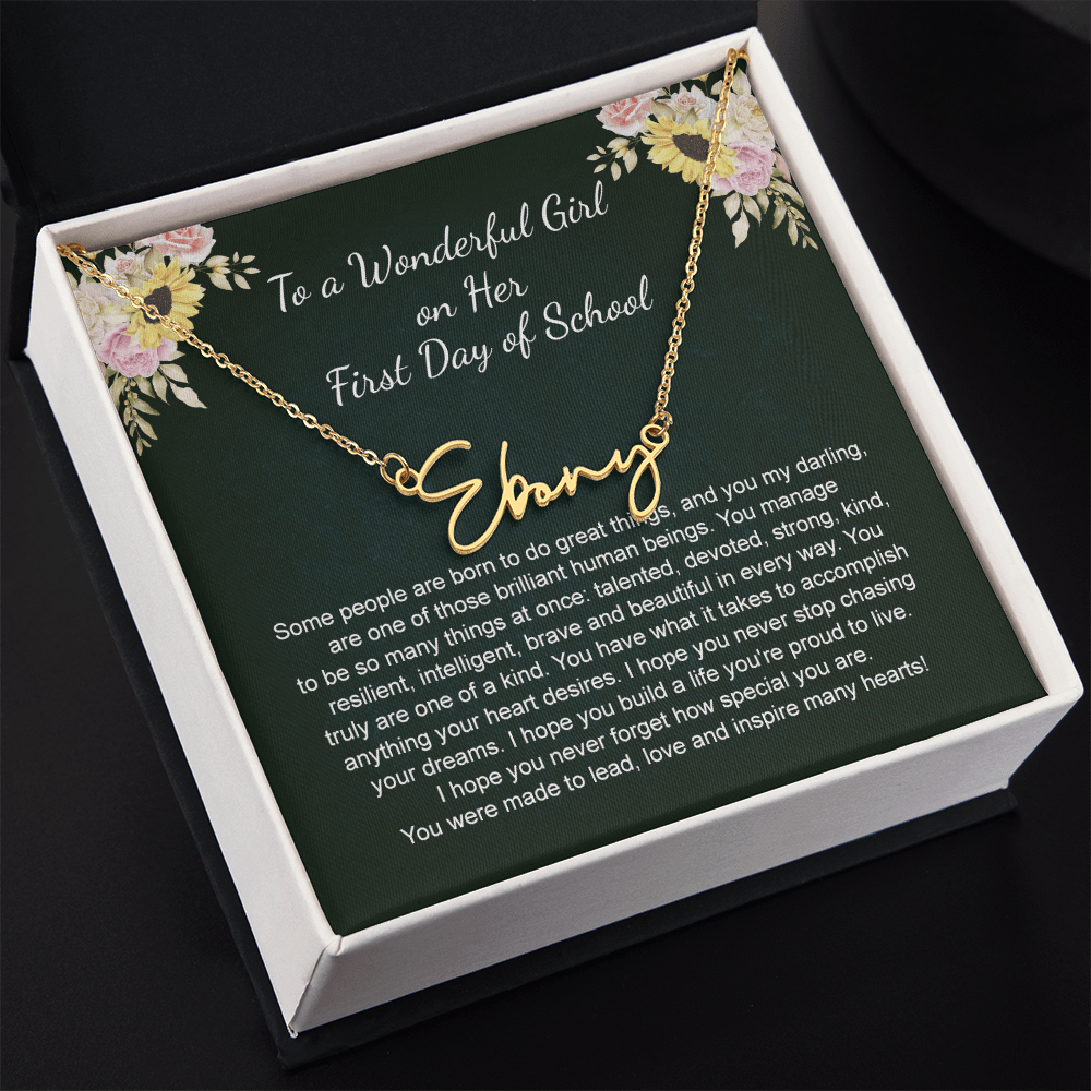 1st Day of School - Signature StyleName Necklace
