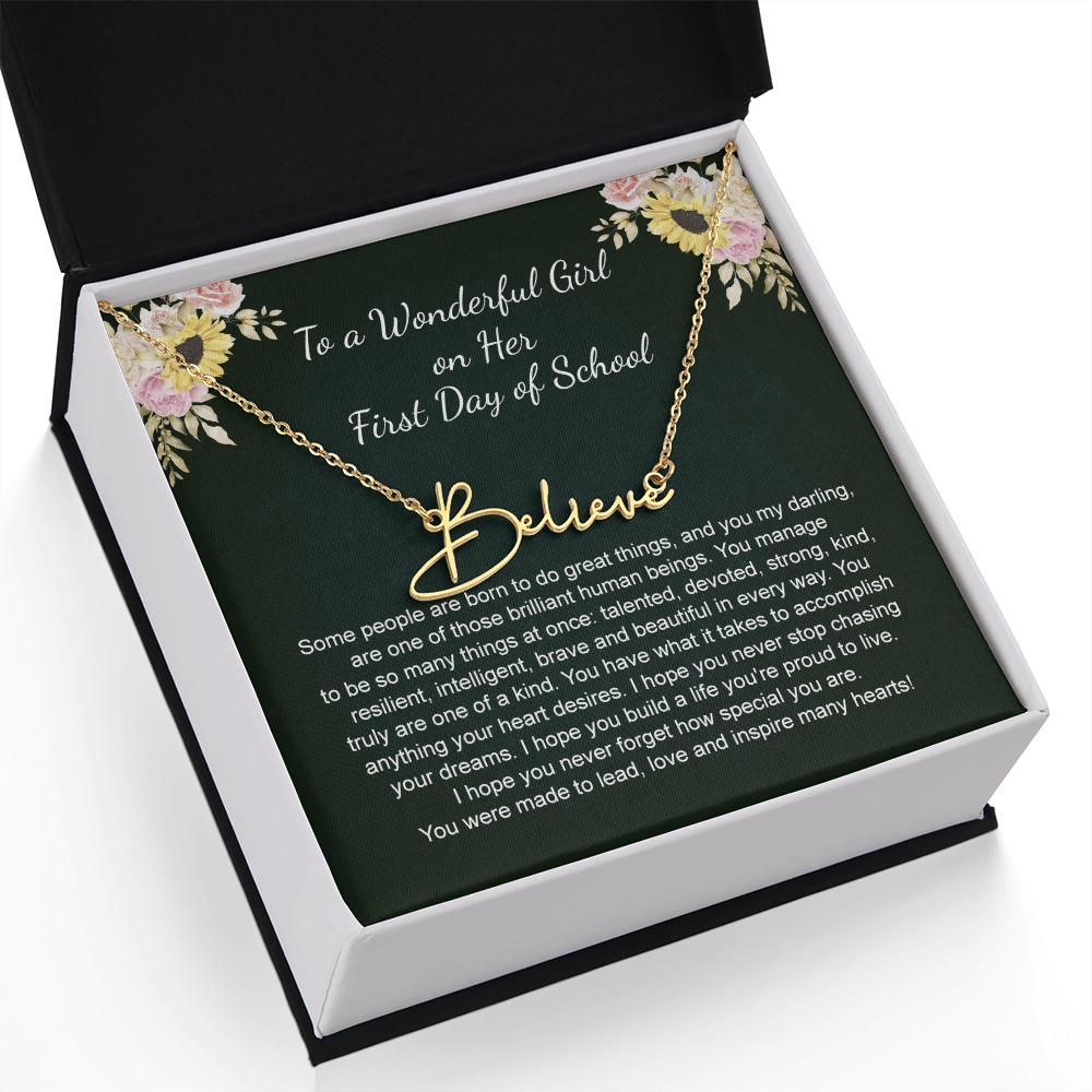 1st Day of School - Signature StyleName Necklace
