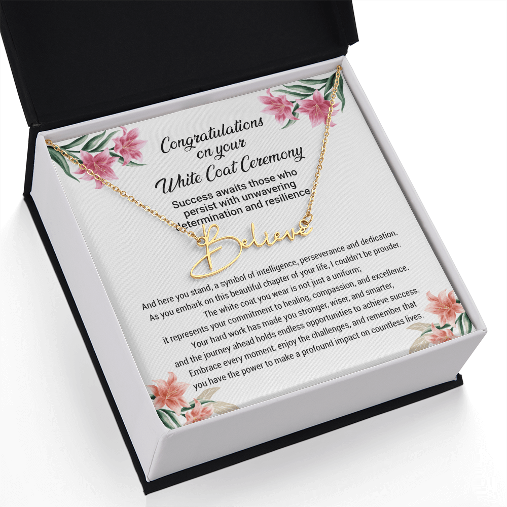 White Coat Ceremony Gift - Signature Style Name Necklace