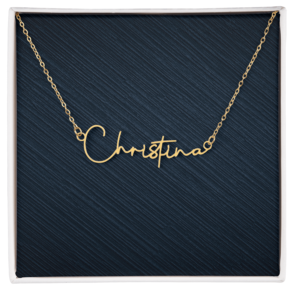 Personalized Signature Style Name Necklace, Famprecious Gifts Signature Style Necklace Chain with Gift Box