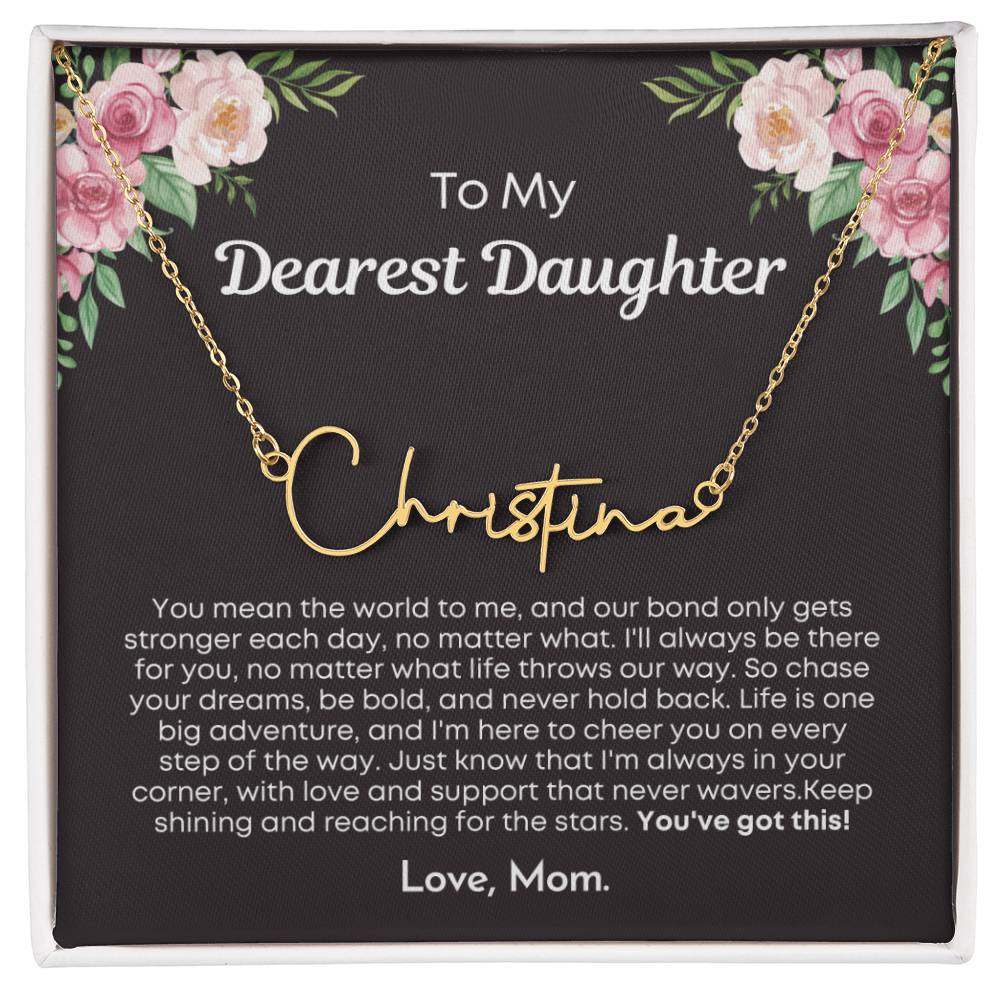 Personalized Birthday Gift Daughter from Mom - Customizable Signature Style Name Necklace