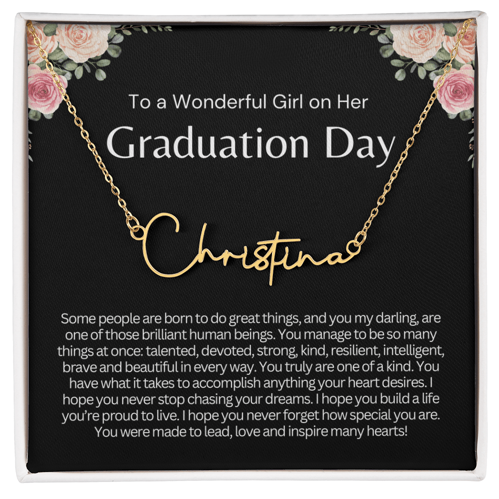 Personalized Graduation Gift for Her - Custom Signature Style Name Necklace