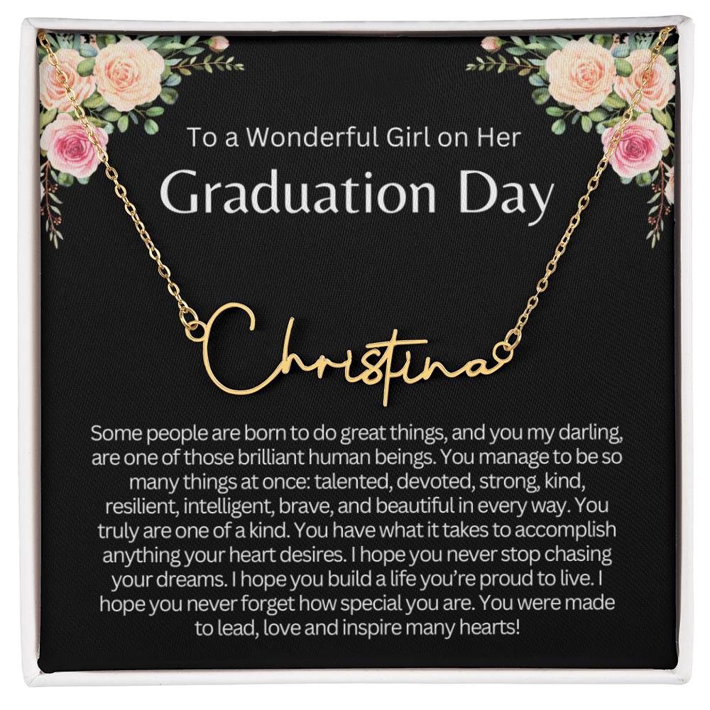 Personalized Graduation Gift for Her - Customizable Signature Style Name Necklace for Her