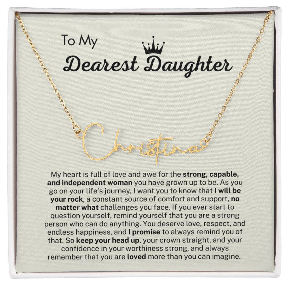 Personalized Gift for Dearest Daughter- Customizable Signature Style Name Necklace