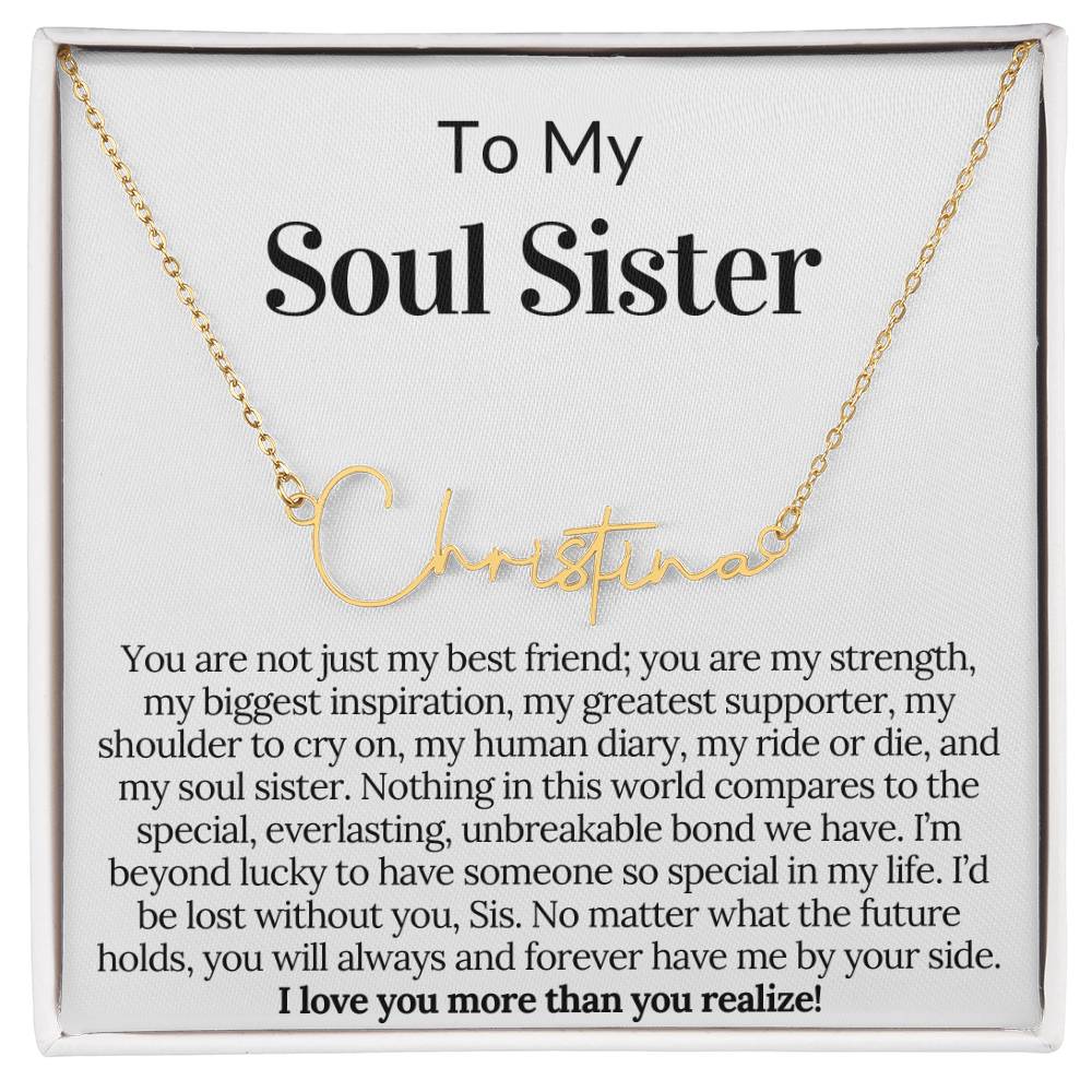 Personalized Gift for Soul Sister - Customizable Name Necklace Gift for Best Friend,BFF,Sister