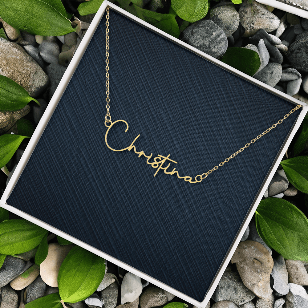 Personalized Signature Style Name Necklace, Famprecious Gifts Signature Style Necklace Chain with Gift Box