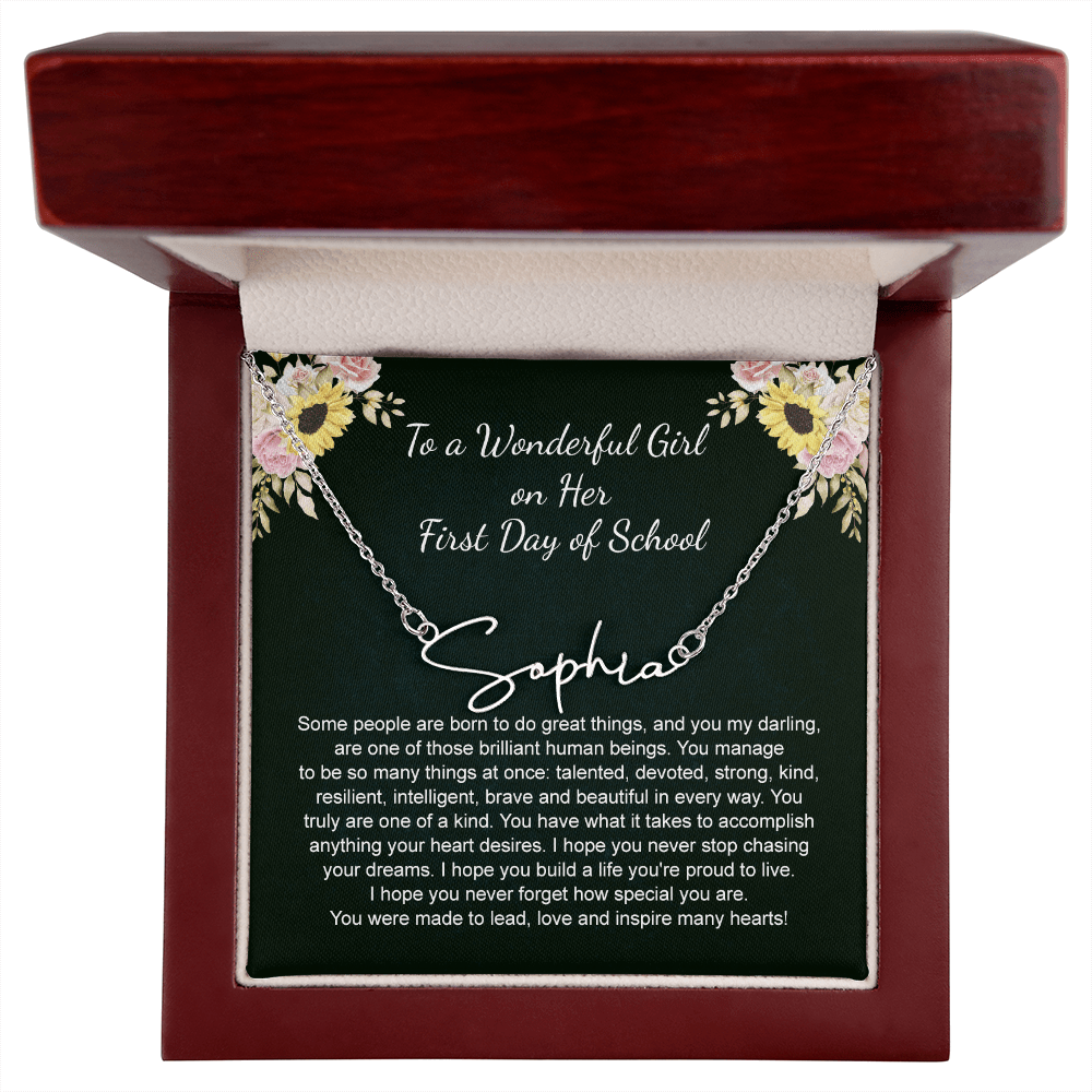 1st Day of School - Signature StyleName Necklace