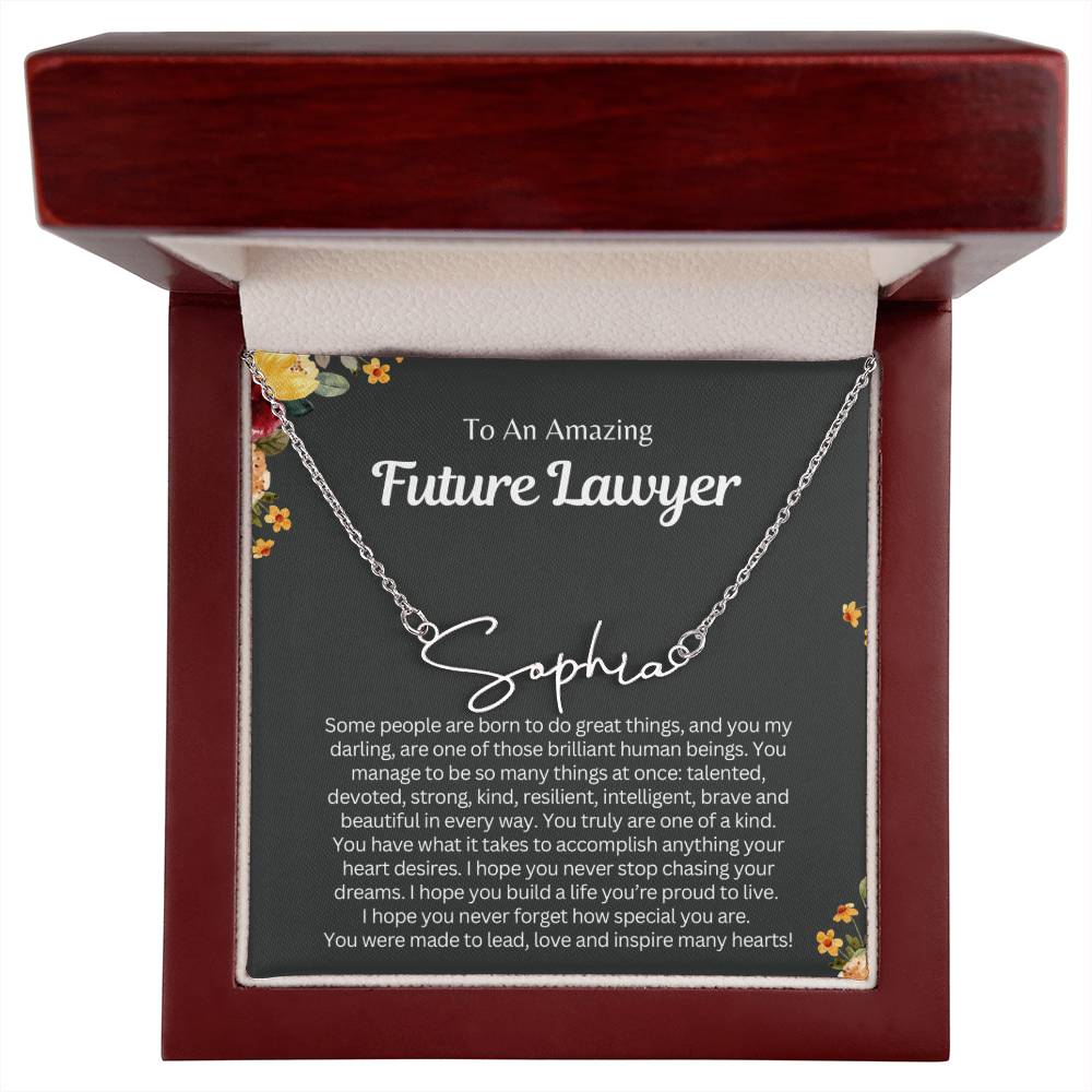 Future_lawyer_graduation_gift_grybgrnd-1 2023OTOBER30 Signature Style Name necklcace
