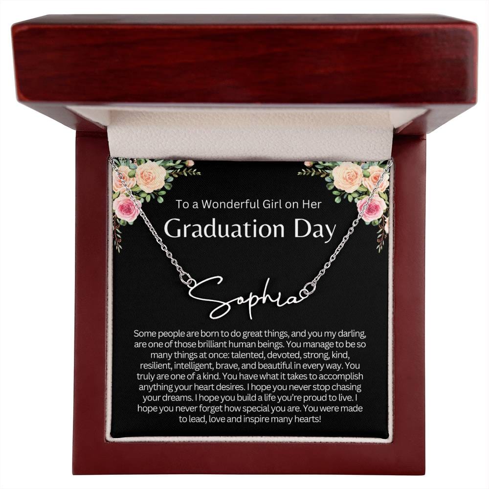 Personalized Graduation Gift for Her - Customizable Signature Style Name Necklace for Her