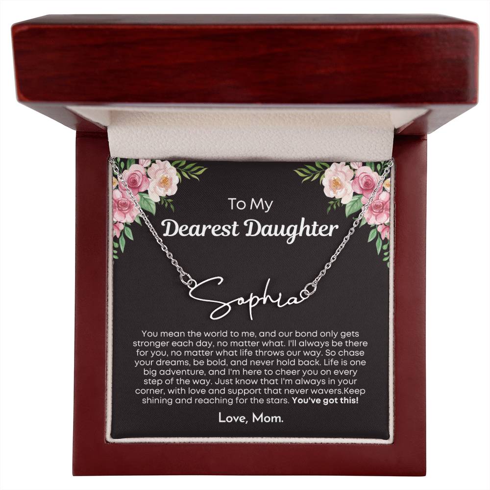 Personalized Birthday Gift Daughter from Mom - Customizable Signature Style Name Necklace