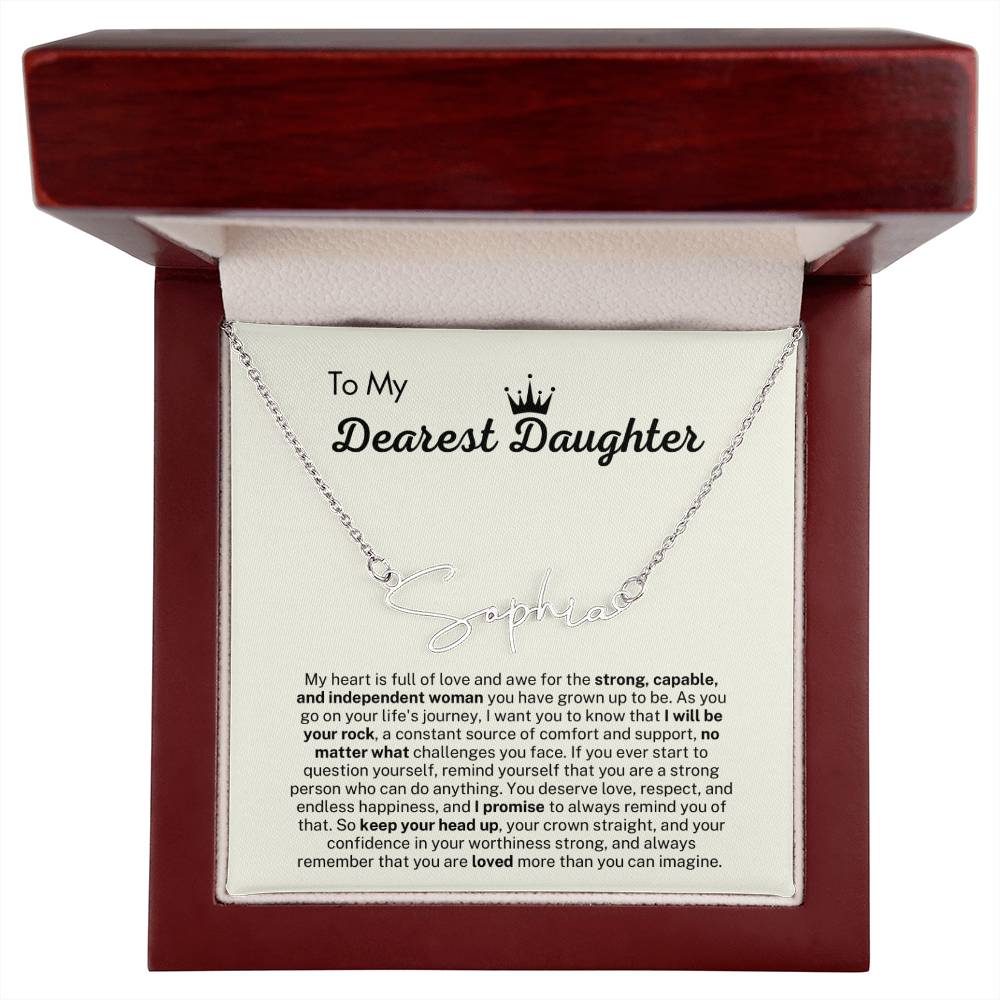 Personalized Gift for Dearest Daughter- Customizable Signature Style Name Necklace