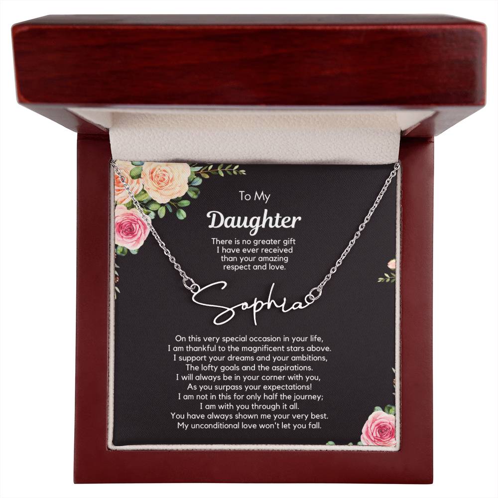 Personalized Graduation Gift for Daughter - Customizable Signature Style Name Necklace