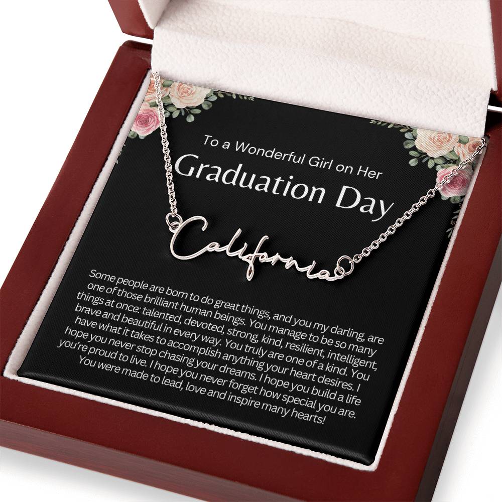 Personalized Graduation Gift for Her - Custom Signature Style Name Necklace