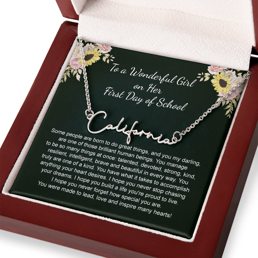 1st Day of School - Signature StyleName Necklace