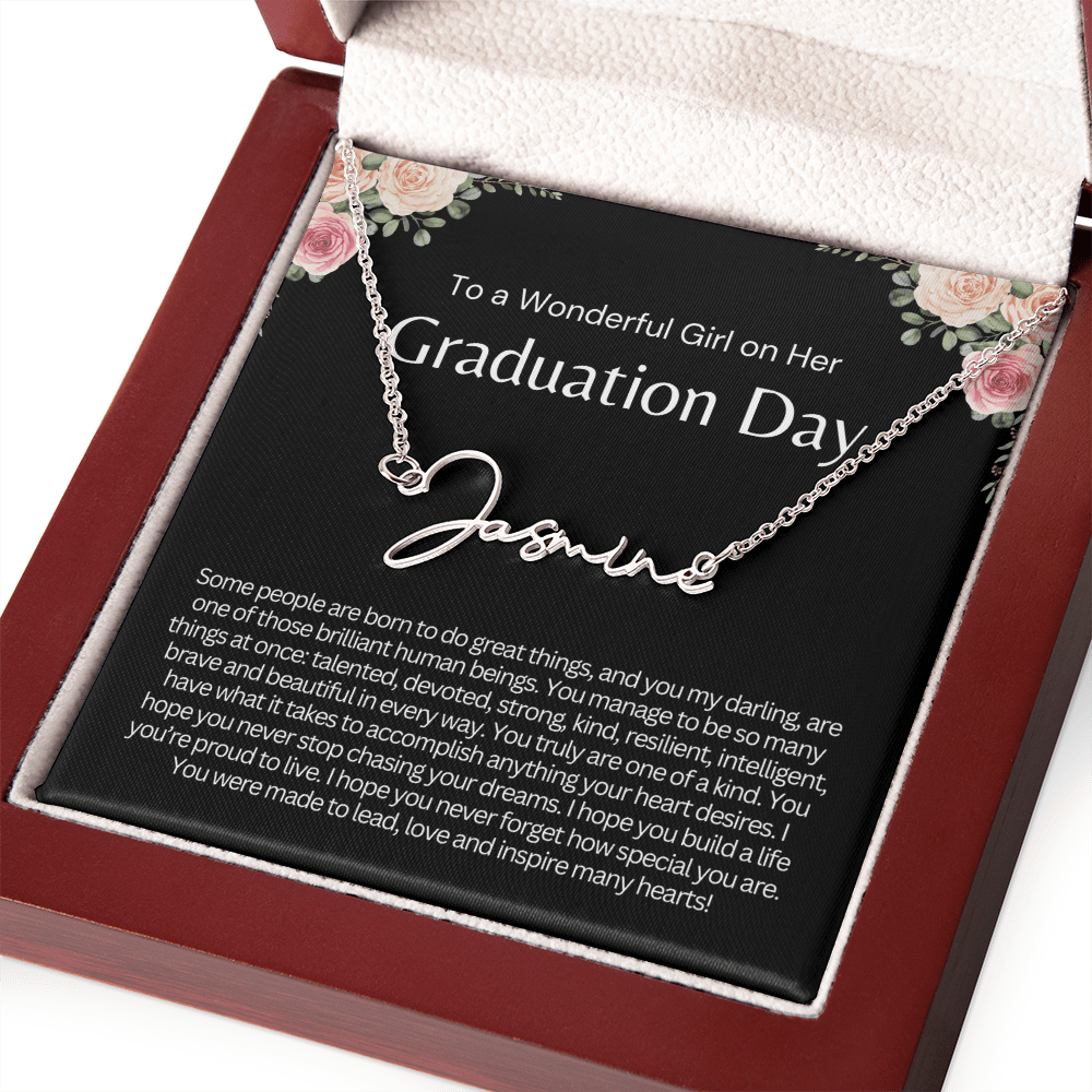 Personalized Graduation Gift for Her - Custom Signature Style Name Necklace