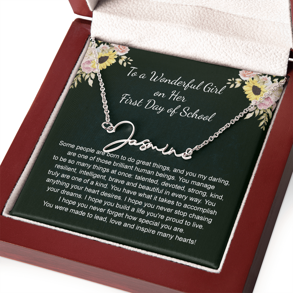 1st Day of School Gift- Signature Style Name Necklace