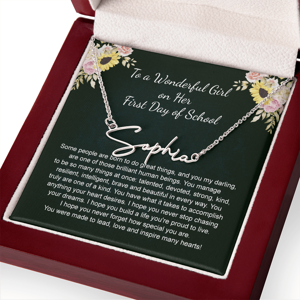 1st Day of School - Signature StyleName Necklace