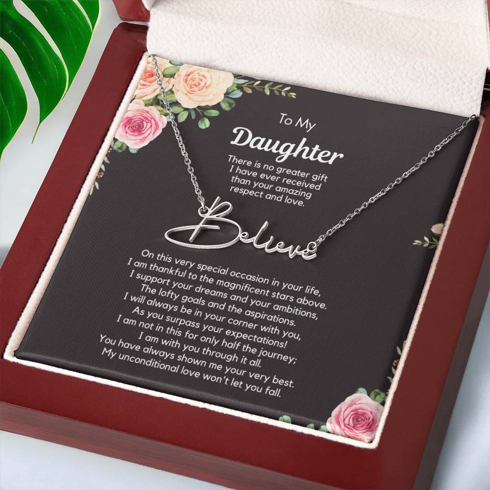 Personalized Graduation Gift for Daughter - Customizable Signature Style Name Necklace