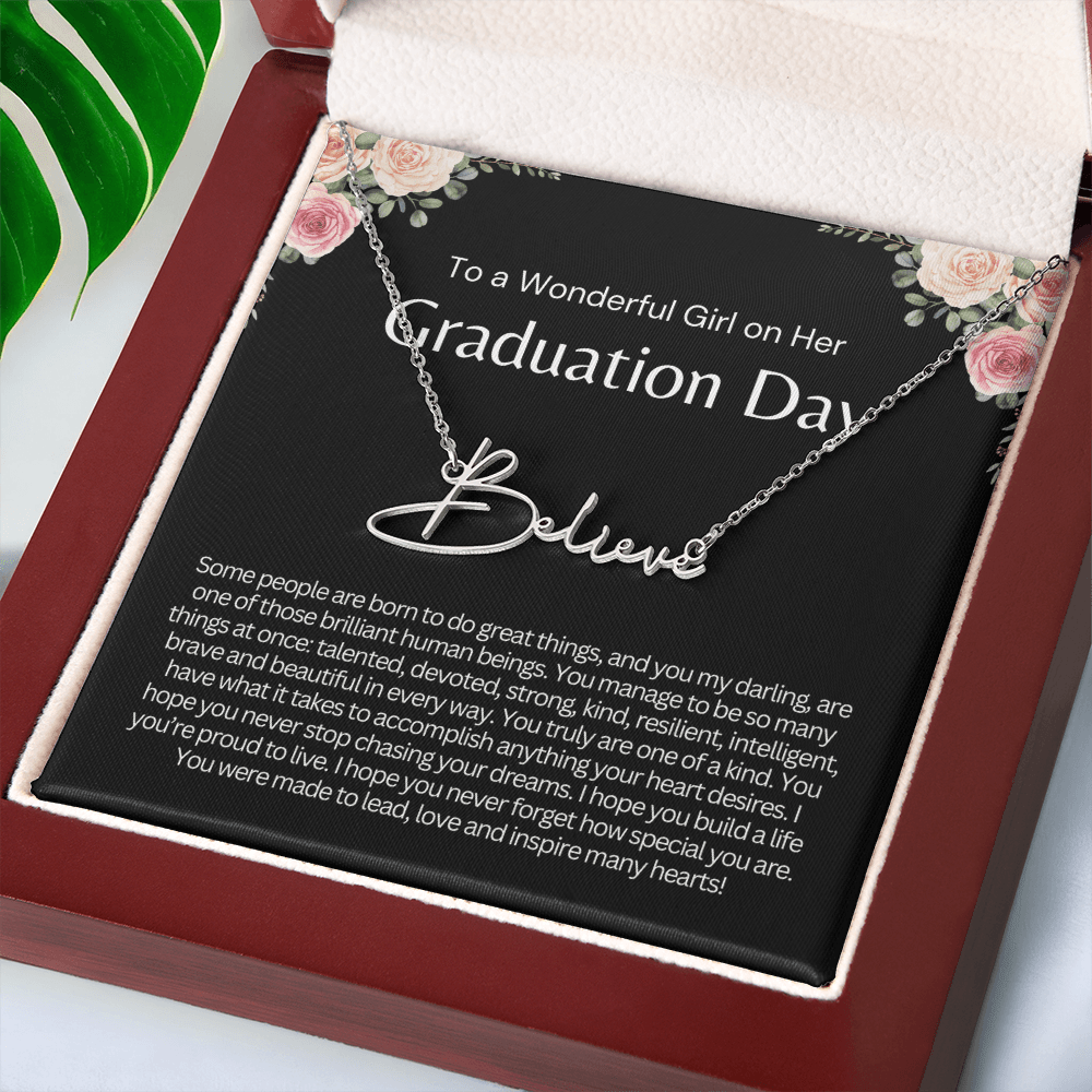 Personalized Graduation Gift for Her - Custom Signature Style Name Necklace