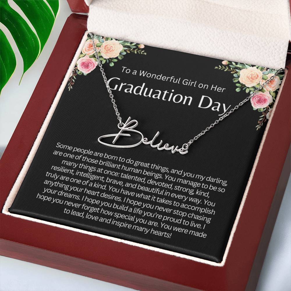 Personalized Graduation Gift for Her - Customizable Signature Style Name Necklace for Her