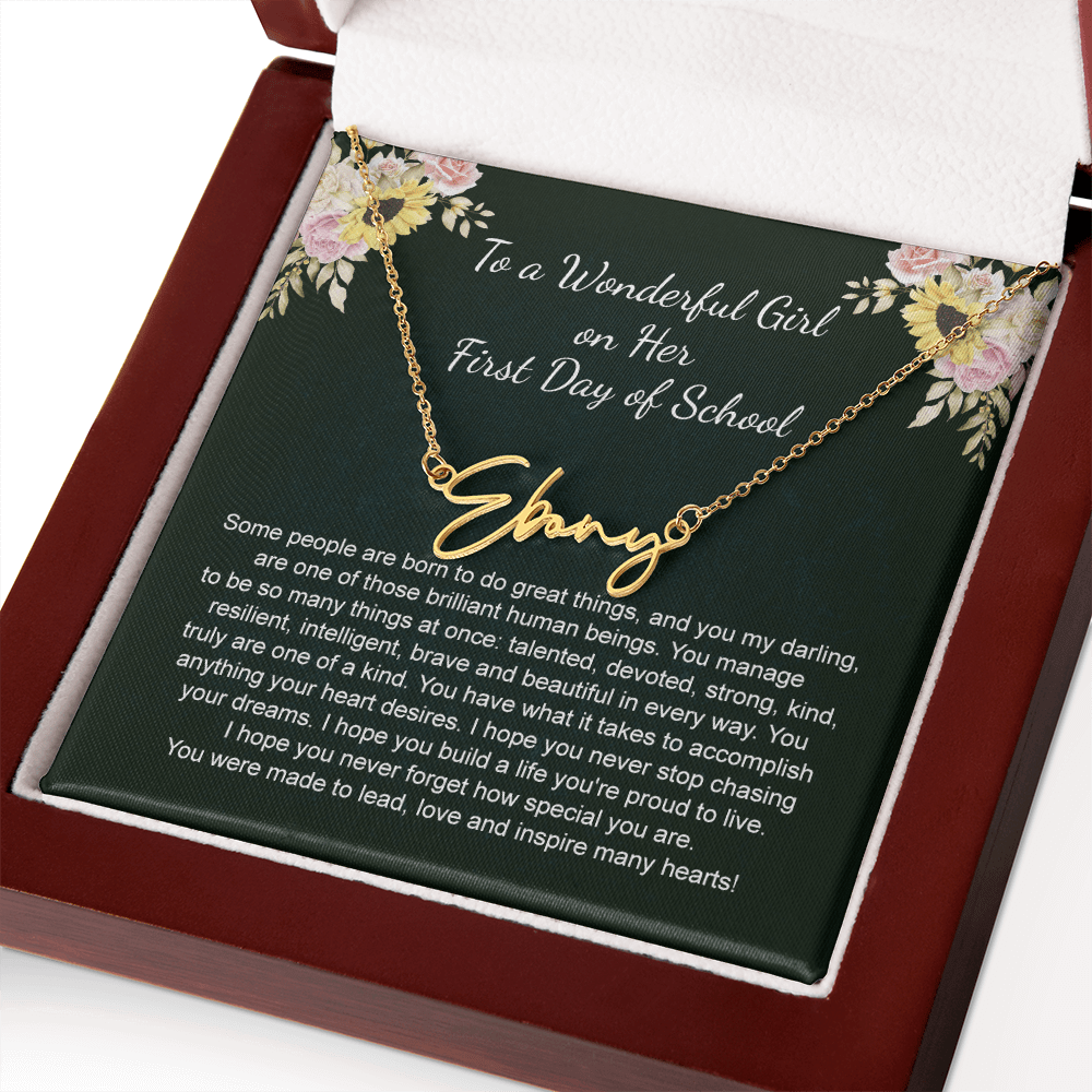 1st Day of School - Signature StyleName Necklace
