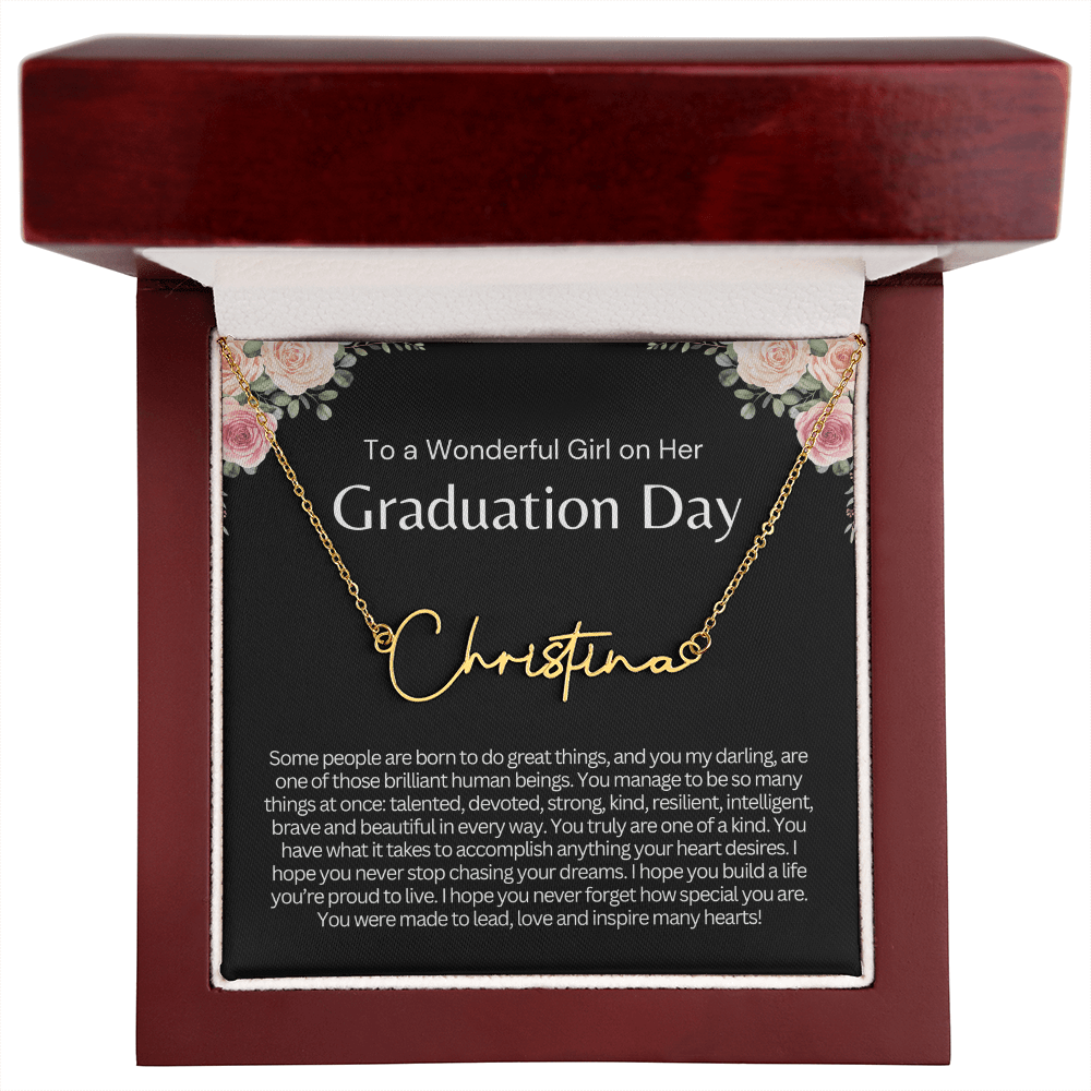 Personalized Graduation Gift for Her - Custom Signature Style Name Necklace