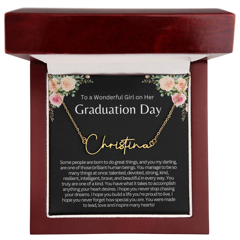 Personalized Graduation Gift for Her - Customizable Signature Style Name Necklace for Her