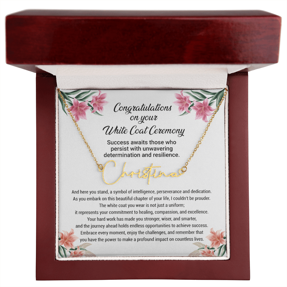 White Coat Ceremony Gift - Signature Style Name Necklace