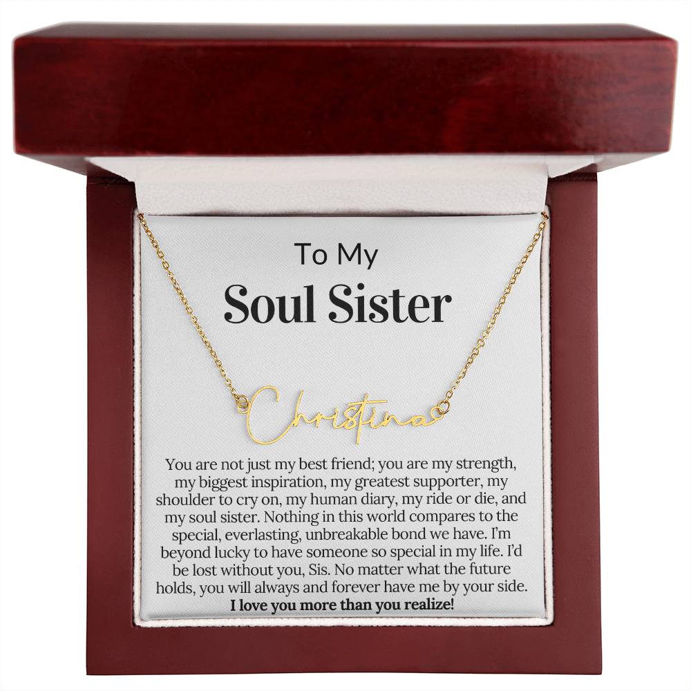 Personalized Gift for Soul Sister - Customizable Name Necklace Gift for Best Friend,BFF,Sister