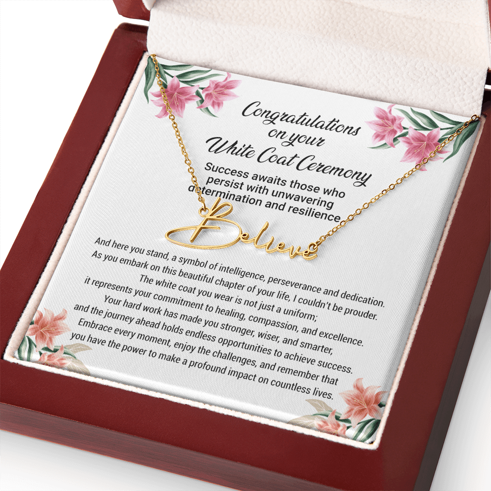White Coat Ceremony Gift - Signature Style Name Necklace