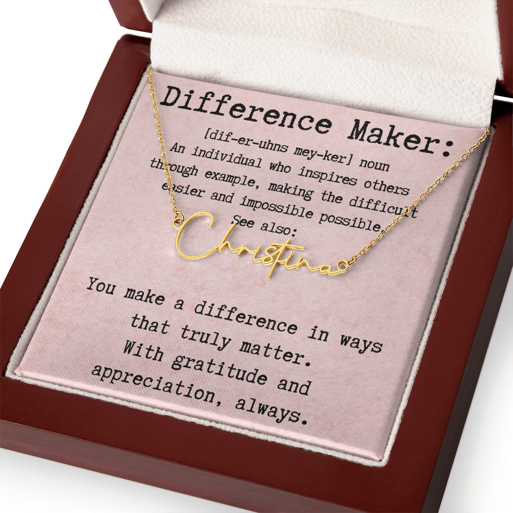 Personalized Necklace for a Real Difference Maker - Signature Style Name Necklace