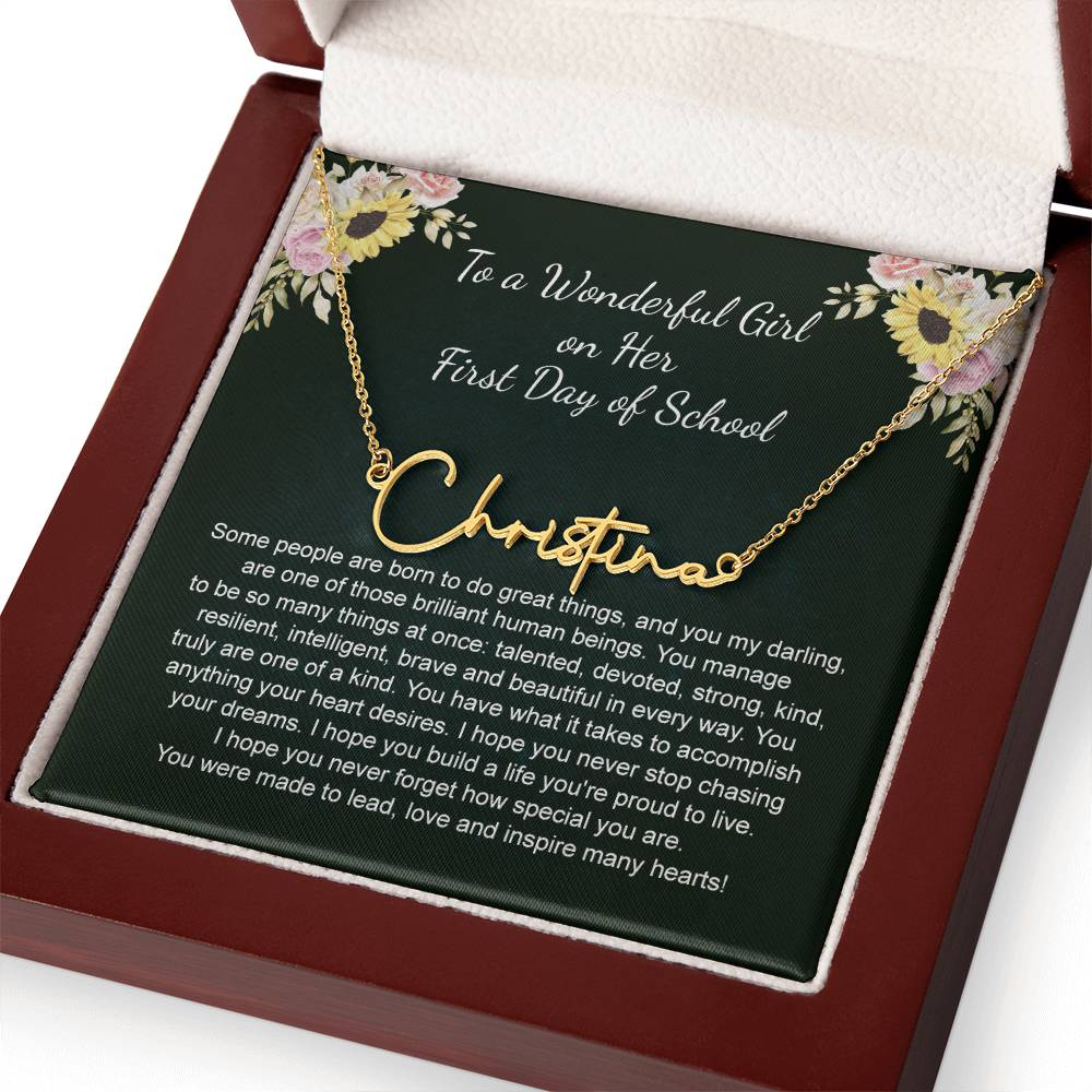 1st Day of School - Signature StyleName Necklace