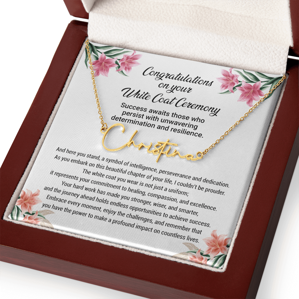 White Coat Ceremony Gift - Signature Style Name Necklace