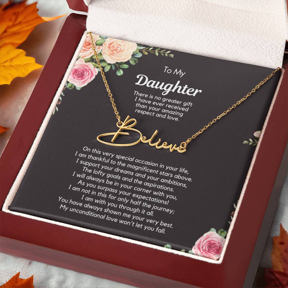 Personalized Graduation Gift for Daughter - Customizable Signature Style Name Necklace