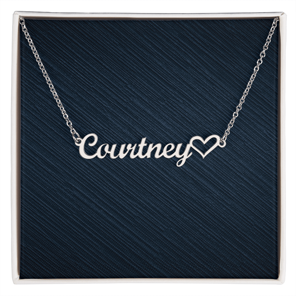 Personalized Heart Name Necklace, Famprecious Gift HEART name necklace chain gift for her