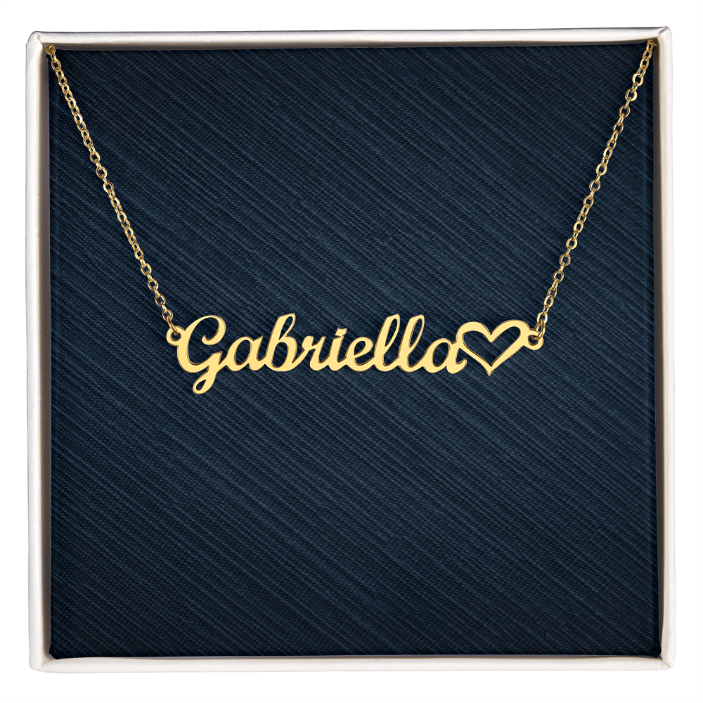 Personalized Heart Name Necklace, Famprecious Gift HEART name necklace chain gift for her